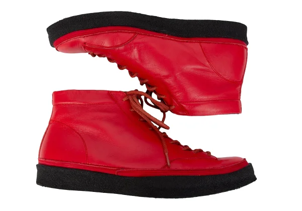 Yohji Yamamoto POUR HOMME Crape Sole Leather Sneakers K-166310_003