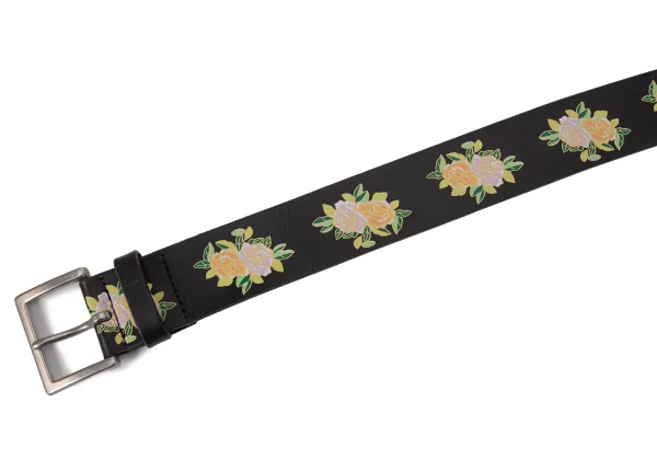 Yohji Yamamoto POUR HOMME Floral Leather Belt K-166312_003