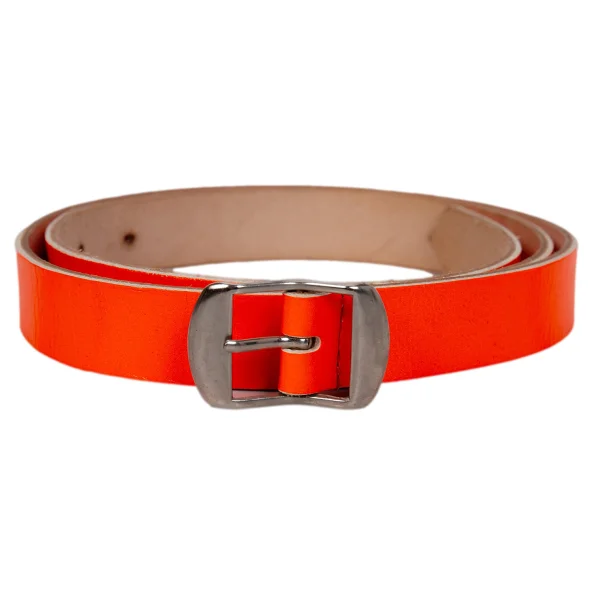 COMME des GARCONS HOMME PLUS Neon Color Leather Belt Orange 89 K-166315_001