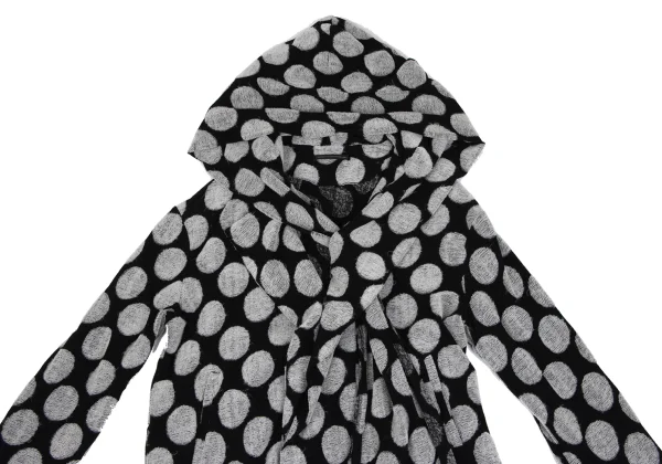 Y's Dot Pile Stole Neck Hooded Snap Cardigan K-166325_003