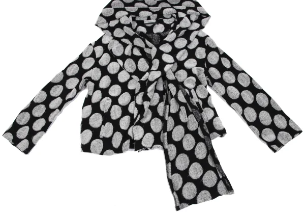 Y's Dot Pile Stole Neck Hooded Snap Cardigan K-166325_007