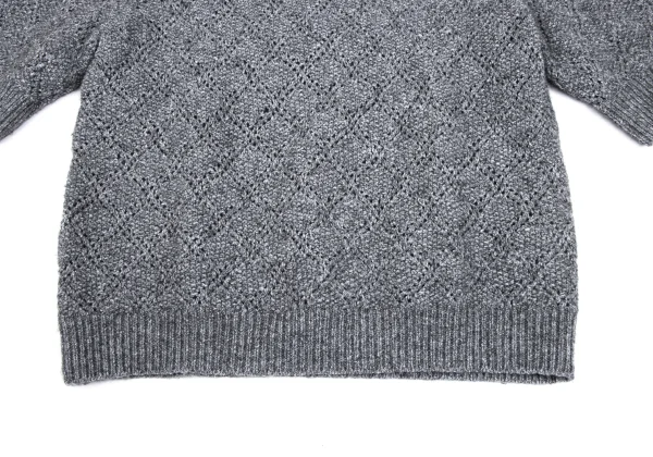 agnes b. Colette Wool Blend Diamond Openwork Short-sleeved Knit K-166326_005