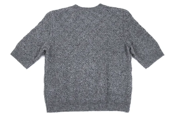 agnes b. Colette Wool Blend Diamond Openwork Short-sleeved Knit K-166326_007