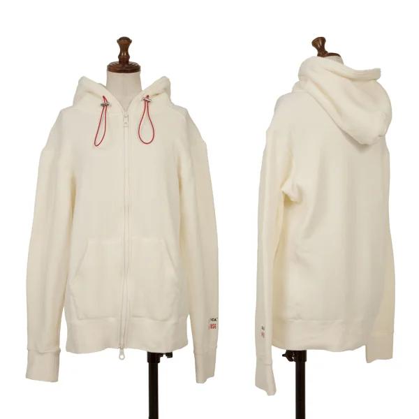 PINK HOUSE×DUVETICA Cotton Blend Brushed Double Zip Hoodie Cream M K-166327_001