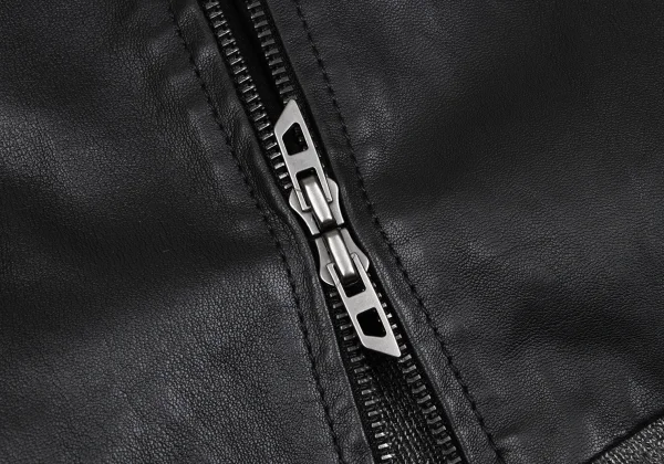 DIESEL L-Eader Front Lamb Leather Switching High-neck Denim Jacket K-166328_009