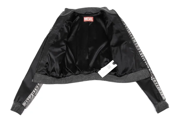 DIESEL L-Eader Front Lamb Leather Switching High-neck Denim Jacket K-166328_010