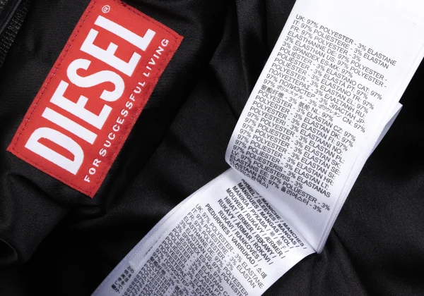 DIESEL L-Eader Front Lamb Leather Switching High-neck Denim Jacket K-166328_014