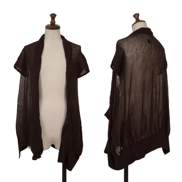 Y's French Sleeve Deformation Knit Cardigan Bordeaux 2 K-166331_001