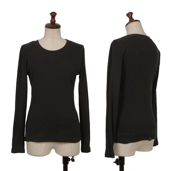 Y's Cotton Long Sleeve T Shirt Black 2 K-166332_001