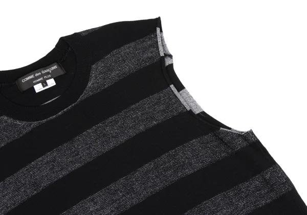 COMME des GARCONS HOMME PLUS Striped Sleeveless Knit Vest K-166341_003
