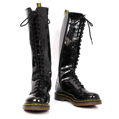 Dr.Martens 1B60 20 Hole Enamel Side Zip Long Boots