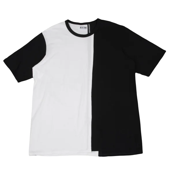 S'YTE Two-tone Switching Slit T-shirt Black,White 3 K-166344_001