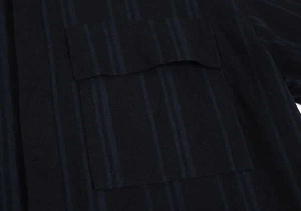 サイトS'YTE リネンコットンストライプ半袖シャツ 紺青3 K-166347_005