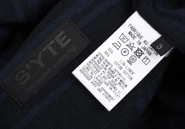 サイトS'YTE リネンコットンストライプ半袖シャツ 紺青3 K-166347_012