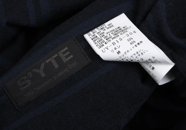サイトS'YTE リネンコットンストライプ半袖シャツ 紺青3 K-166347_013