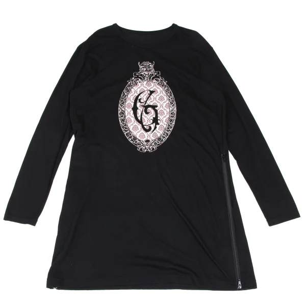 Ground Y×The Haunted Mansion Hem Zip Design Printed Top Black 3 K-166351_001