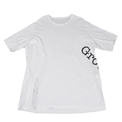 Ground Y Logo Printed Slit Loose Fit T Shirt