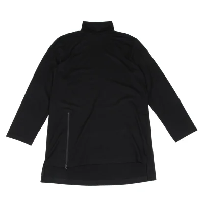 Ground Y Hem Zip Wool Turtleneck Top