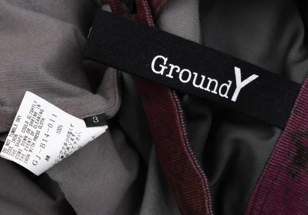 Ground Y Psychedelic Print Corduroy Long Shirt K-166359_018