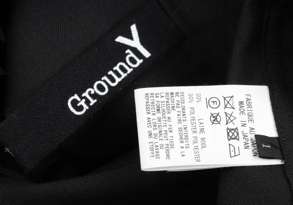 Ground Y Wool Poly Gabardine Cut Work Long Shirt K-166360_014