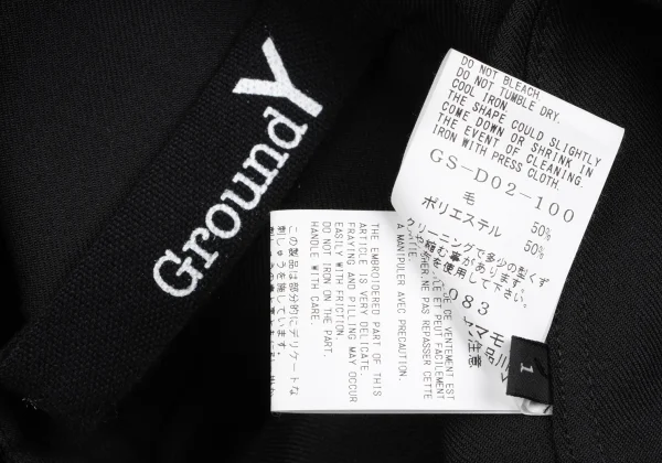 Ground Y Wool Poly Gabardine Cut Work Long Shirt K-166360_015