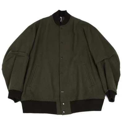 Ground Y Melton Wool Tuck Sleeve Big Stadium Jacket