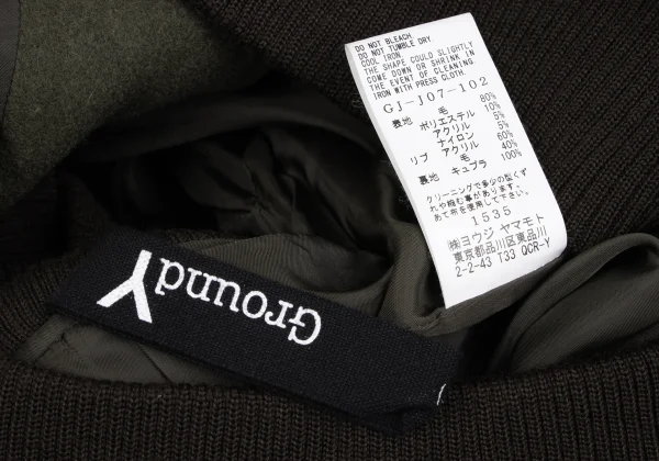 Ground Y Melton Wool Tuck Sleeve Big Stadium Jacket K-166362_012