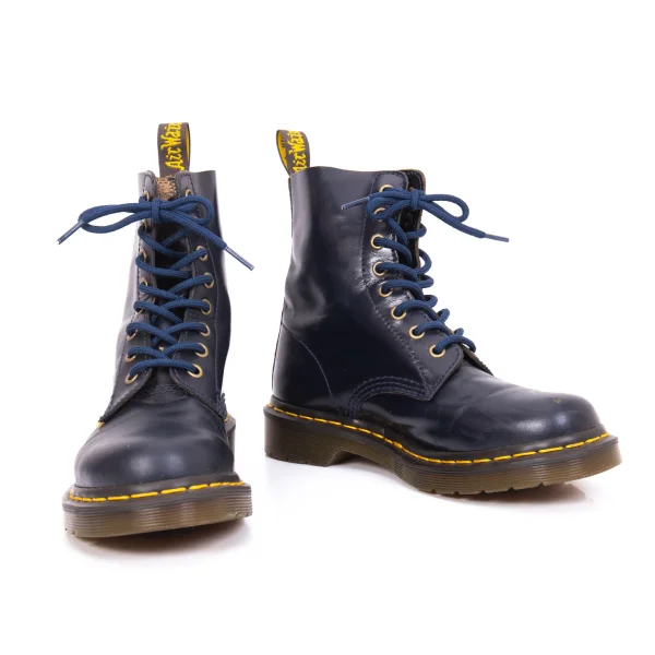 Dr.Martens PASCAL Lace Up 8 Holes Leather Boots Navy UK5 US7 K-166369_001