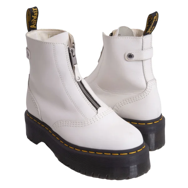 Dr.Martens JETTA Zipper Leather Boots White US 7 K-166376_001
