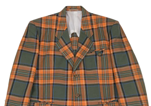 Jean Paul GAULTIER HOMME Linen Cotton Tartan Check Jacket K-166378_002