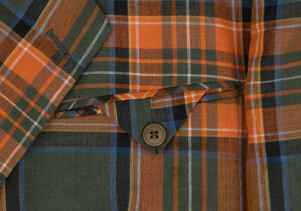 Jean Paul GAULTIER HOMME Linen Cotton Tartan Check Jacket K-166378_005