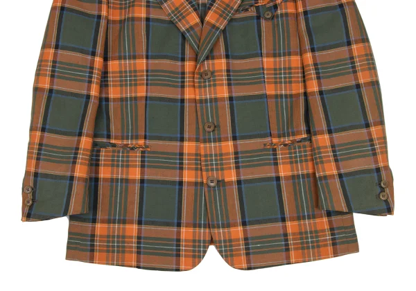 Jean Paul GAULTIER HOMME Linen Cotton Tartan Check Jacket K-166378_011