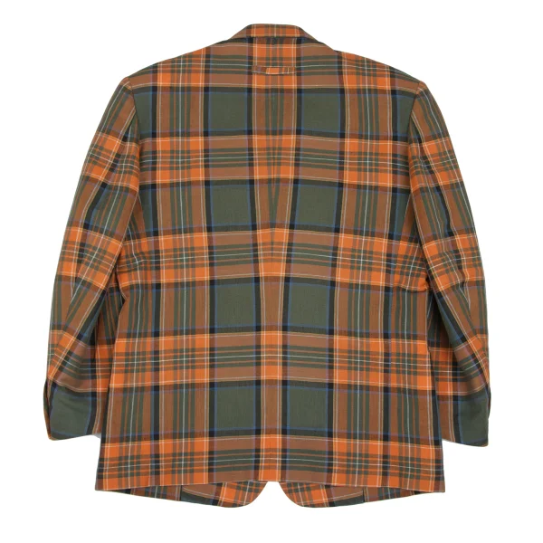 Jean Paul GAULTIER HOMME Linen Cotton Tartan Check Jacket K-166378_017