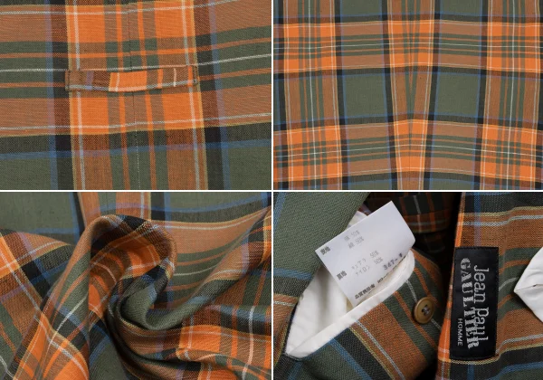 Jean Paul GAULTIER HOMME Linen Cotton Tartan Check Jacket K-166378_018