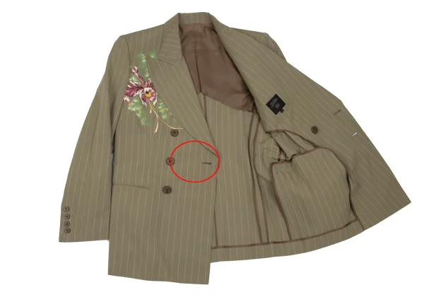 Jean Paul GAULTIER HOMME Floral Printed Cotton Stripe Double Breasted Jacket K-166383_010