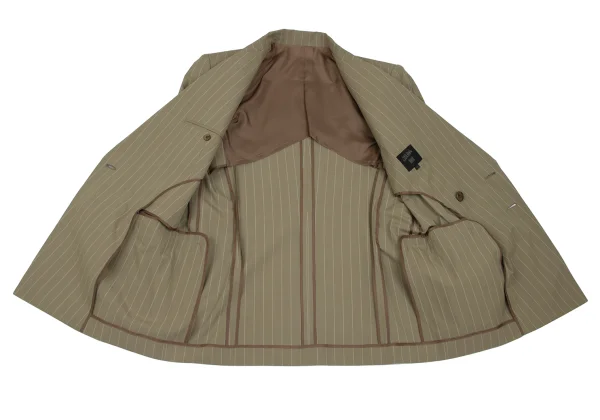 Jean Paul GAULTIER HOMME Floral Printed Cotton Stripe Double Breasted Jacket K-166383_012