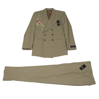 Jean Paul GAULTIER HOMME Floral Printed Cotton Stripe Jacket & Pants