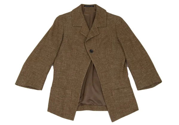 Yohji Yamamoto FEMME Wool Linen 3/4 Sleeve Jacket K-166386_002