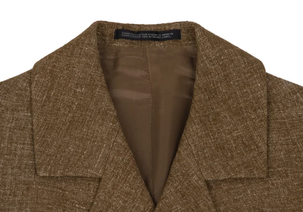 Yohji Yamamoto FEMME Wool Linen 3/4 Sleeve Jacket K-166386_004