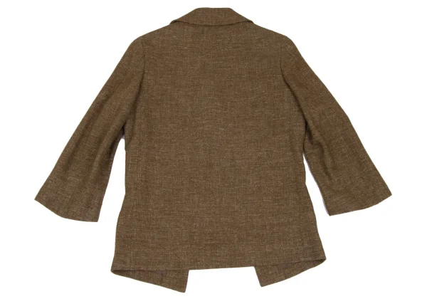 Yohji Yamamoto FEMME Wool Linen 3/4 Sleeve Jacket K-166386_013