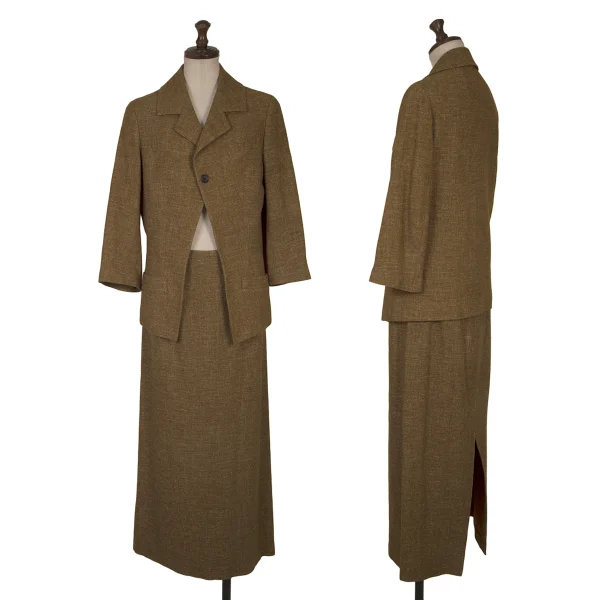 Yohji Yamamoto FEMME Wool Linen 3/4 Sleeve Jacket K-166386_015