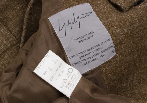 Yohji Yamamoto FEMME Wool Linen 3/4 Sleeve Jacket K-166386_017