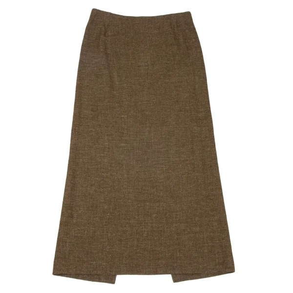 Yohji Yamamoto FEMME Wool Linen Back Slit Skirt K-166387_002