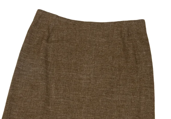 Yohji Yamamoto FEMME Wool Linen Back Slit Skirt K-166387_003