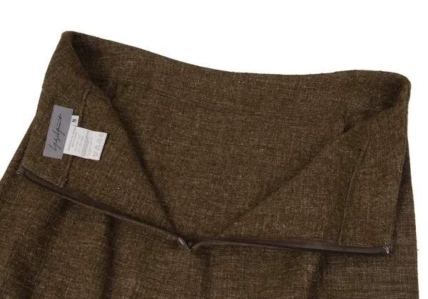 Yohji Yamamoto FEMME Wool Linen Back Slit Skirt K-166387_007