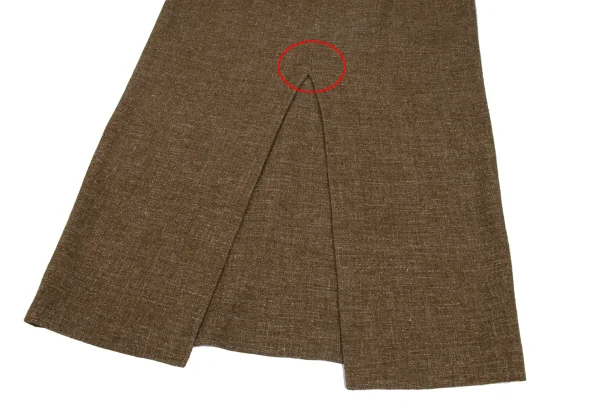 Yohji Yamamoto FEMME Wool Linen Back Slit Skirt K-166387_008