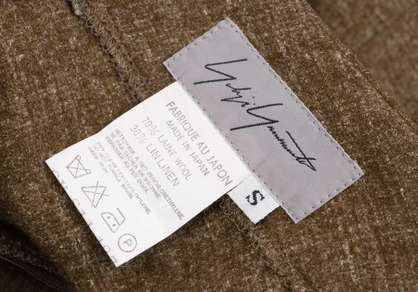 Yohji Yamamoto FEMME Wool Linen Back Slit Skirt K-166387_013