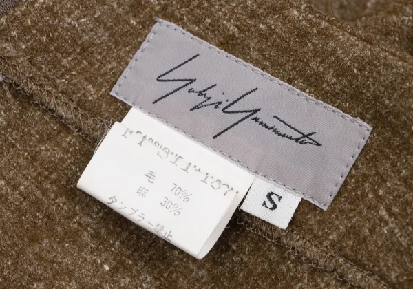 Yohji Yamamoto FEMME Wool Linen Back Slit Skirt K-166387_014