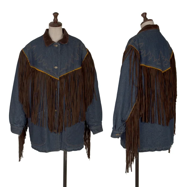 KENZO Jeans Fringe Padded Denim Jacket  Indigo M K-166392_001