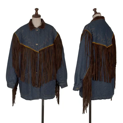 KENZO Jeans Fringe Padded Denim Jacket